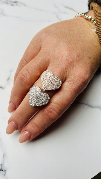 Anello Cuore Big pavè