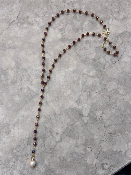 Collana Y burgundy