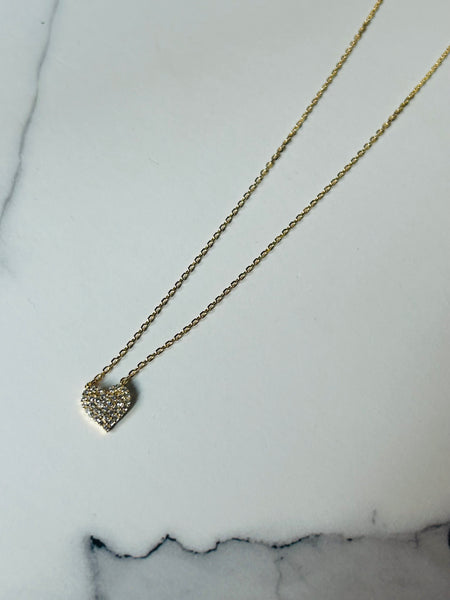 Girocollo cuoricino pavè