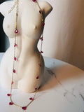 Collana multicuori rosso rubino