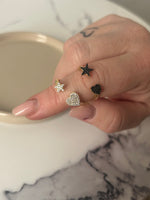 Anello aperto cuore e stella