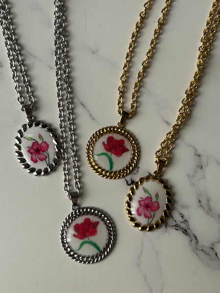 Collana Blossom rosso