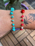 Bracciale corallo rosso o turchese