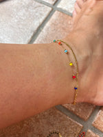 Cavigliera doppia multicolor