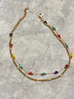 Cavigliera doppia multicolor