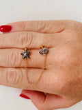 Mono Orecchino con catena Stella Conchiglia Blu