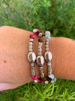 Bracciale cordino con pepita in argento925