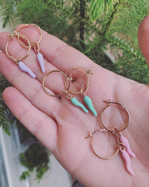 Orecchini Cornetto Portafortuna