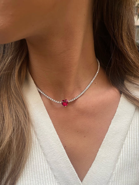Collana tennis “Greta” cuore LUX