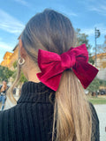 Fermacapelli con fiocco in velluto