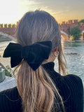Fermacapelli con fiocco in velluto